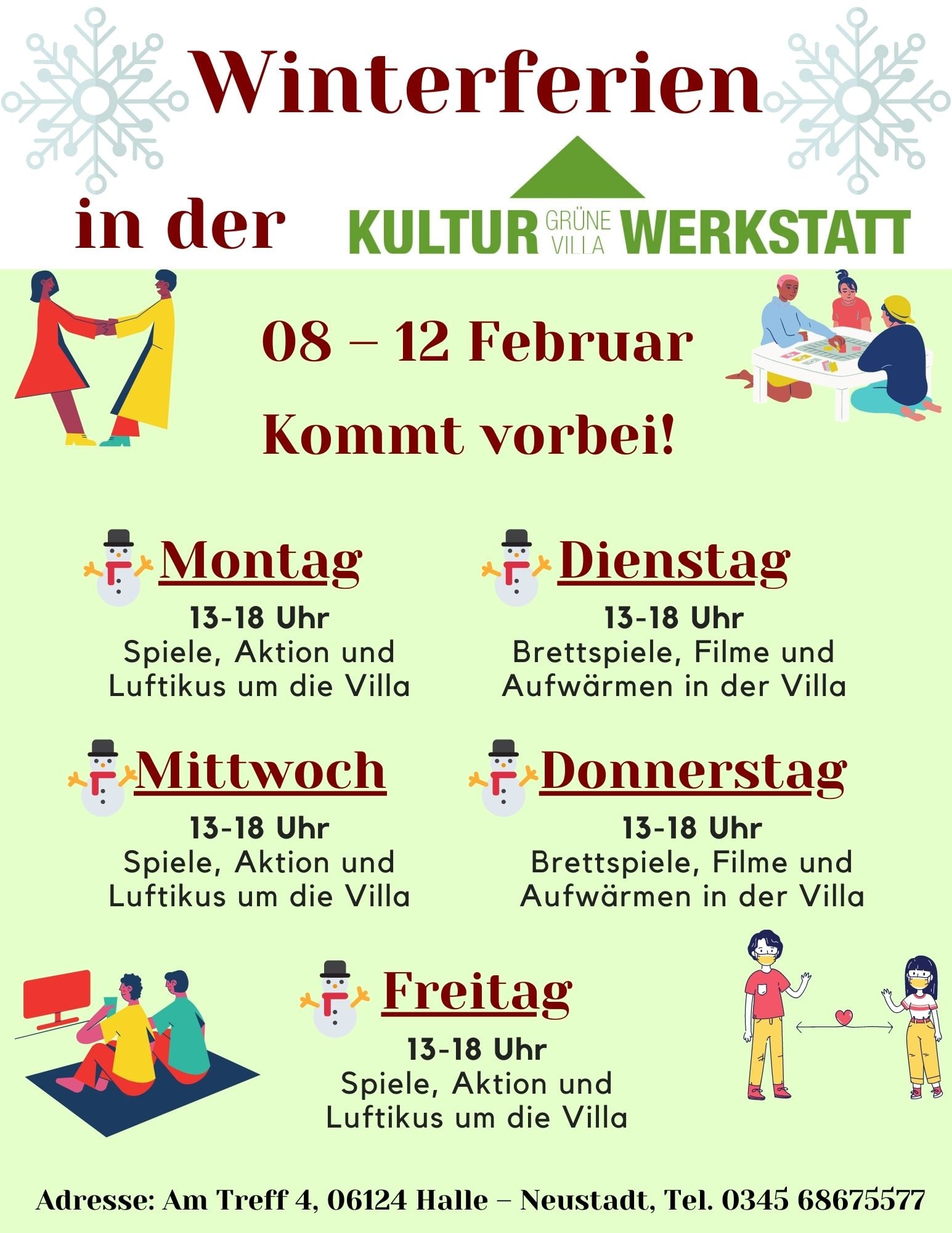 Winterferienprogramm Gr Ne Villa Kulturwerkstatt